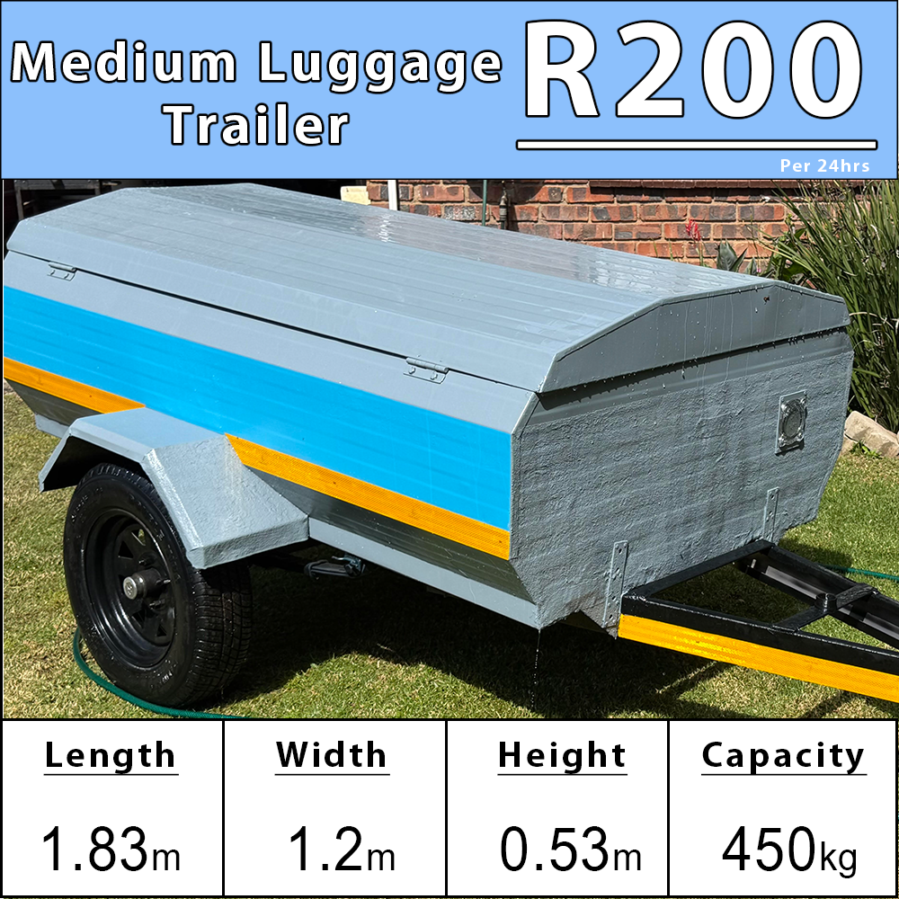1.83-meter medium luggage trailer ideal for personal travel and light transport